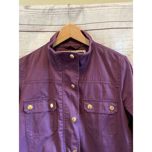 J. Crew Relaxed Boyfriend Field Zip Jacket Denim Plum Womens Medium Cotton - Picture 4 of 8